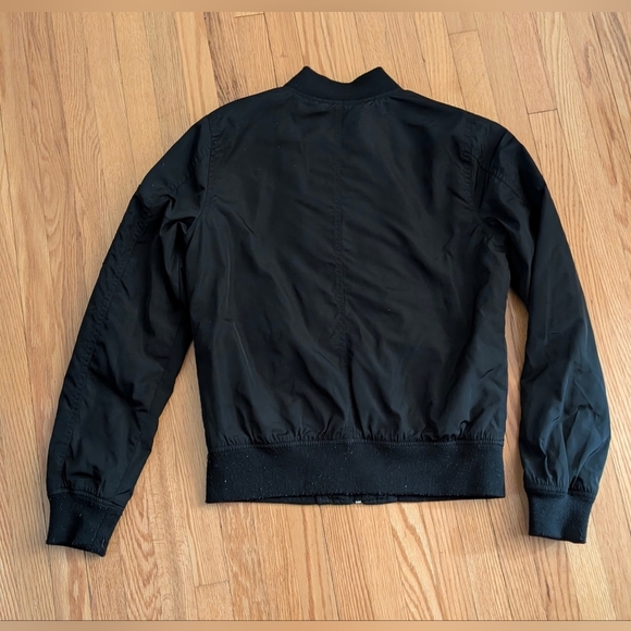 Garage Black Bomber Jacket with Zip Details - Picture 7 of 7